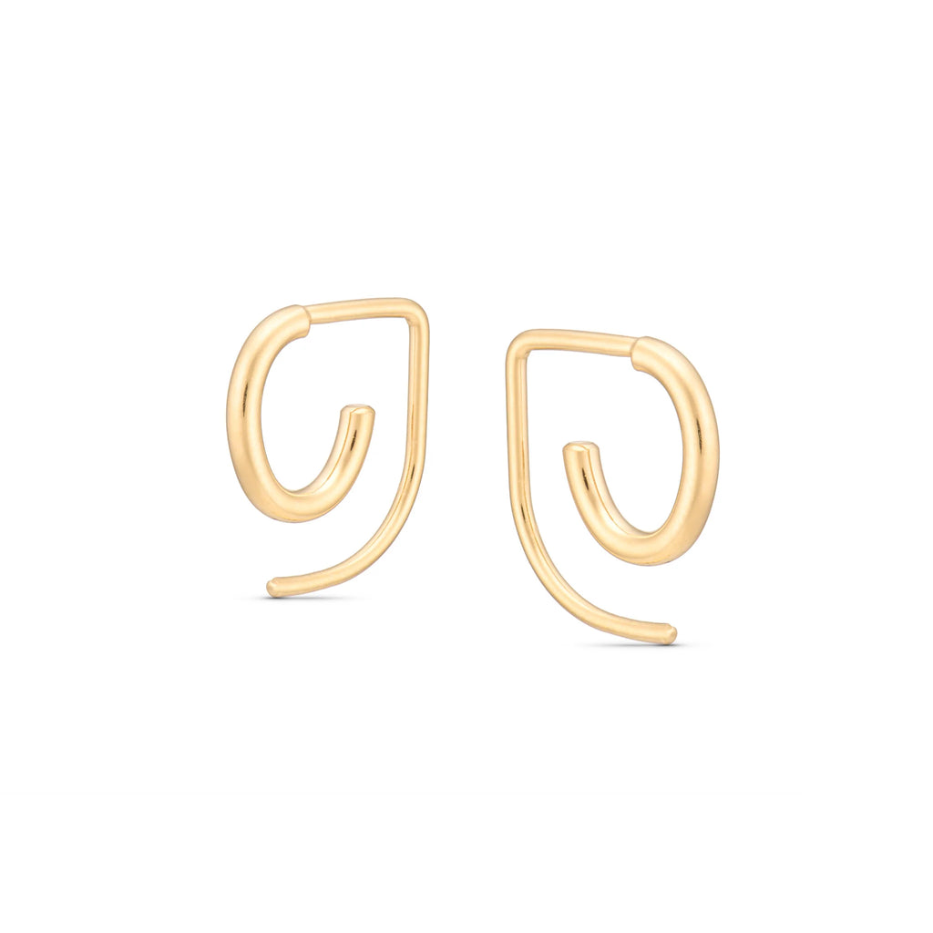 Aero Earrings – Lightweight Gold-Plated Sterling Silver Hoops