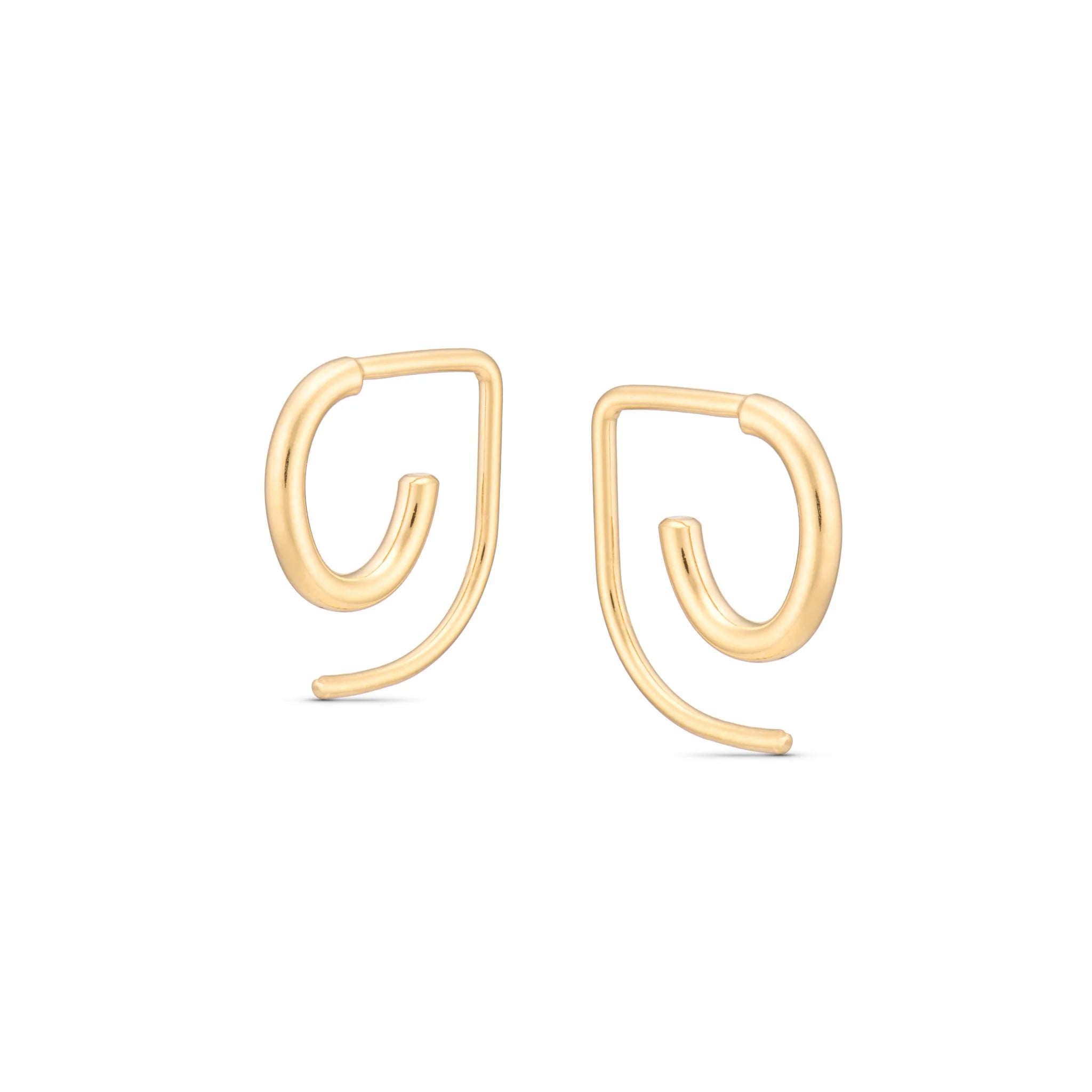 Aero Earrings – Lightweight Gold-Plated Sterling Silver Hoops