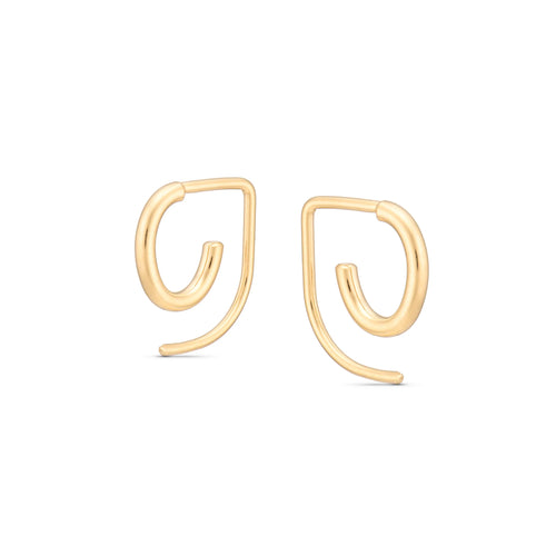 Aero Earrings – Lightweight Gold-Plated Sterling Silver Hoops