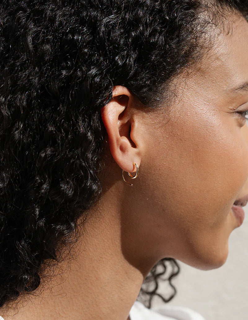 Aero Earrings – Lightweight Gold-Plated Sterling Silver Hoops