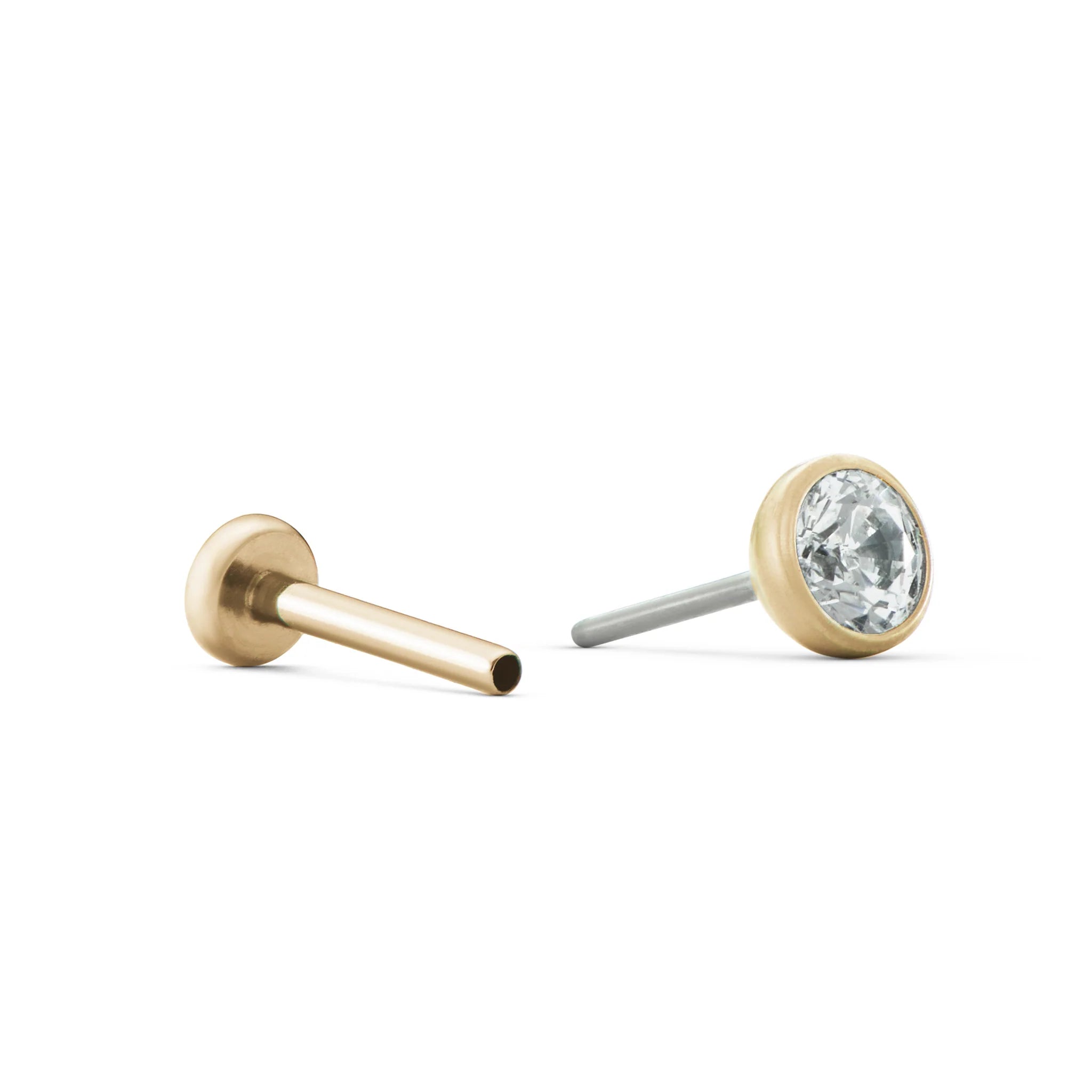 Cosmic Nap Studs – Gold Titanium Flat Back Earrings