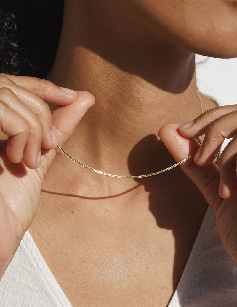 Herringbone Necklace – 14k Gold-Filled, 16" or 18" Length