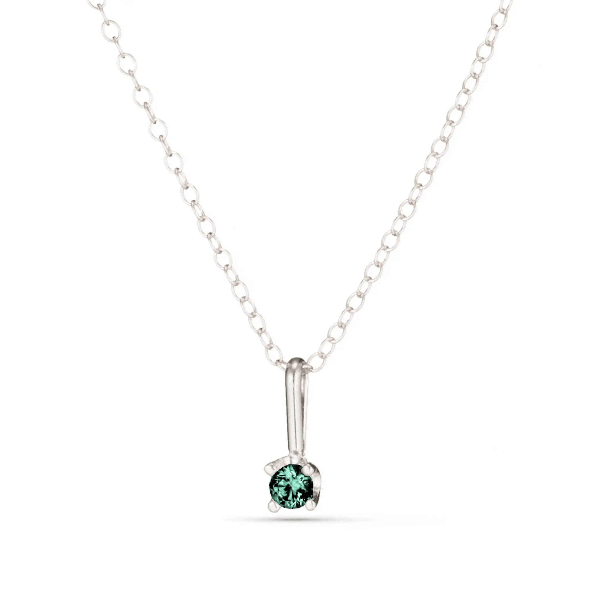 Dana gold and jewelry Kismet Birthstone Necklace in sterling silver with a delicate 3mm birthstone pendant on a fine chain