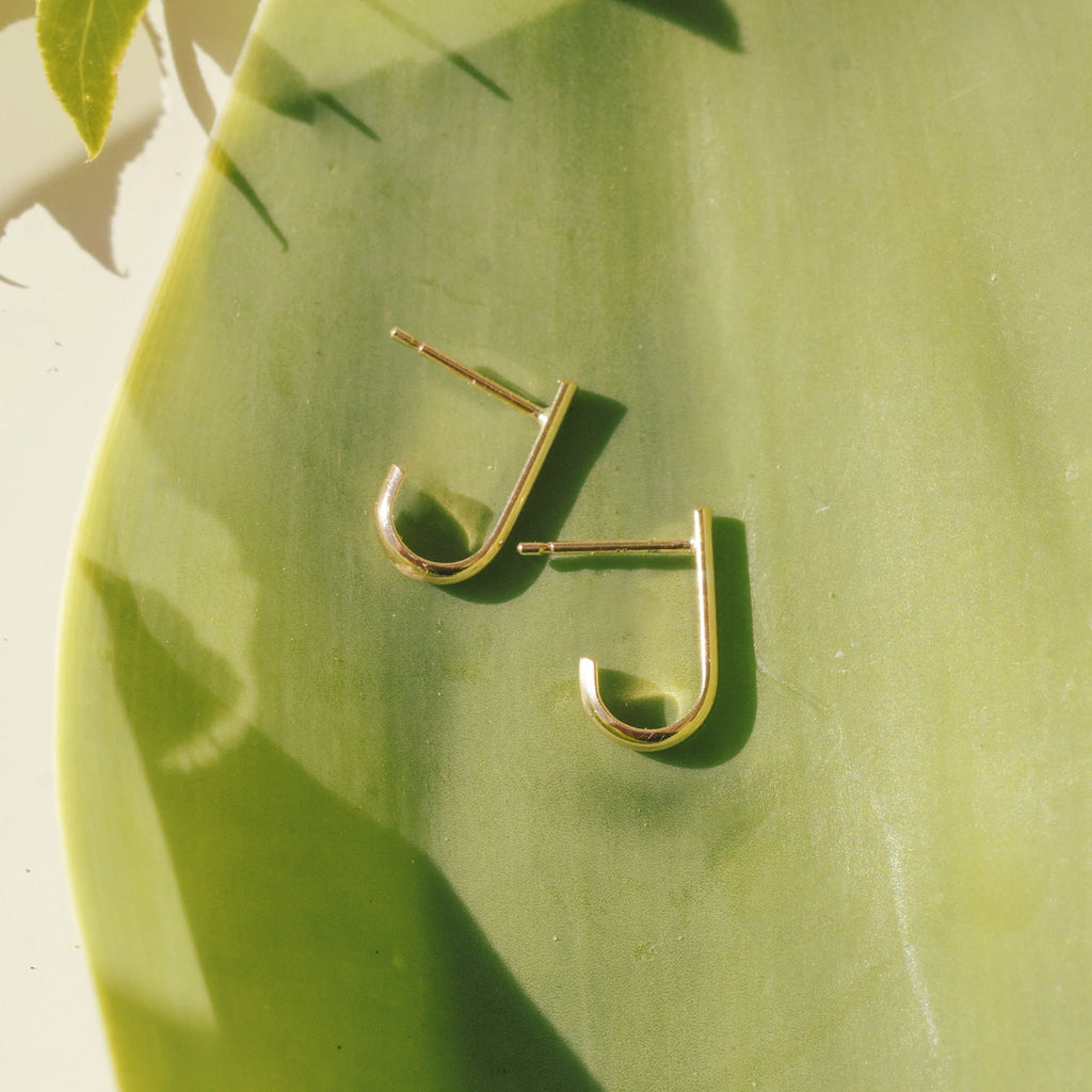 Nest Earrings – Gold-Plated Sterling Silver Minimalist Drop Earrings