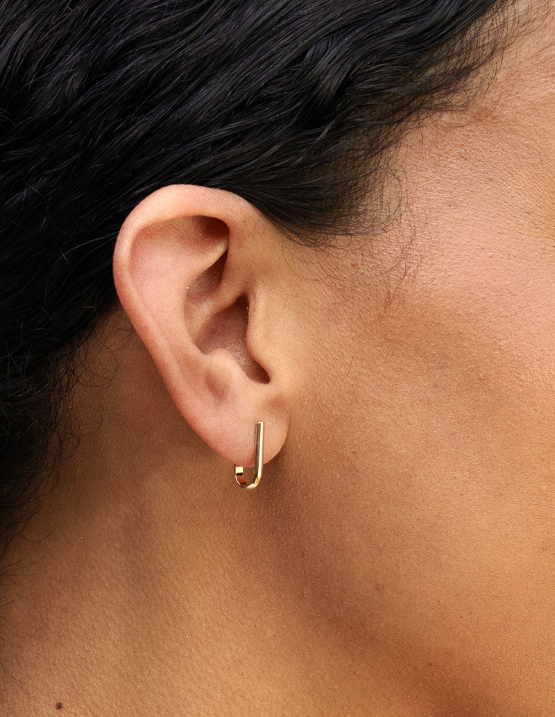 Nest Earrings – Gold-Plated Sterling Silver Minimalist Drop Earrings