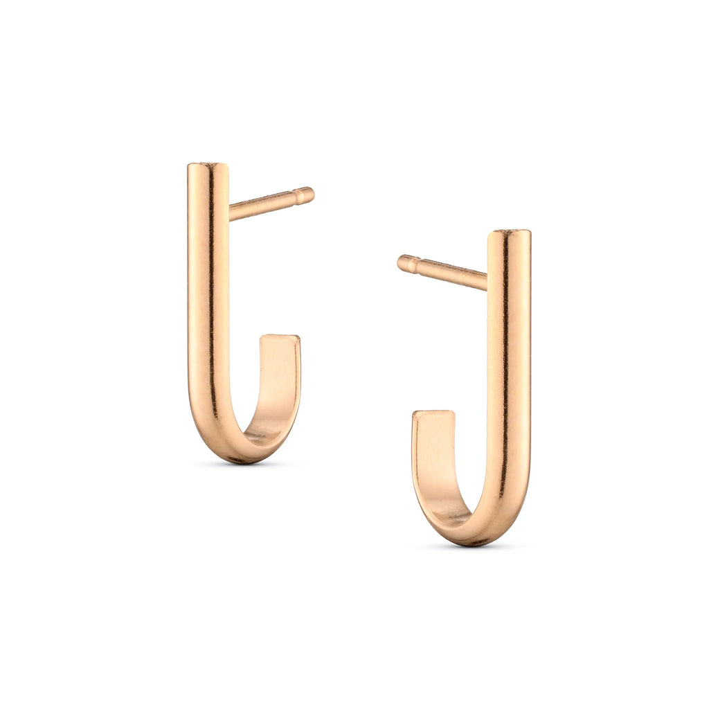 Dana gold and jewelry Nest Earrings - gold-plated-sterling-silver minimalist drop earrings on ear