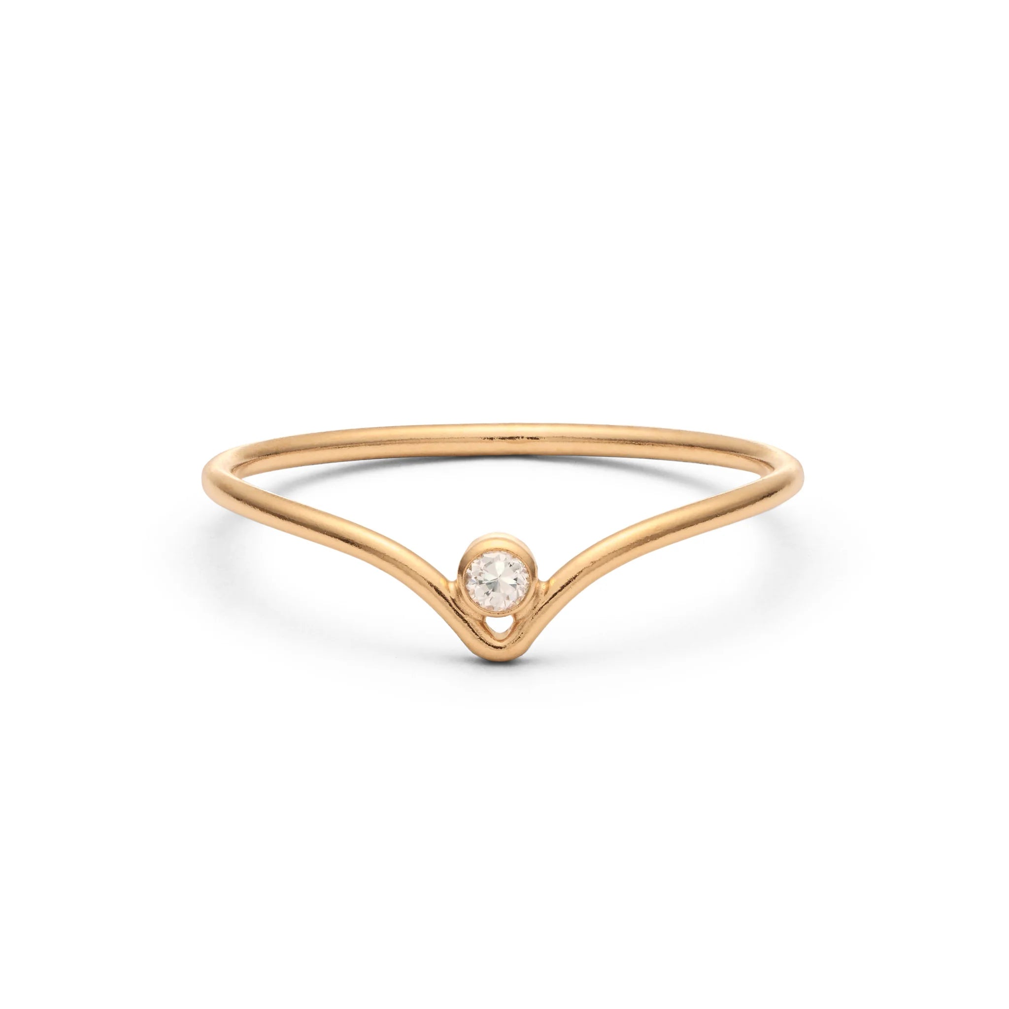 Dana gold and jewelry Nook Ring - 14k Gold Filled CZ Stone Minimalist Ring