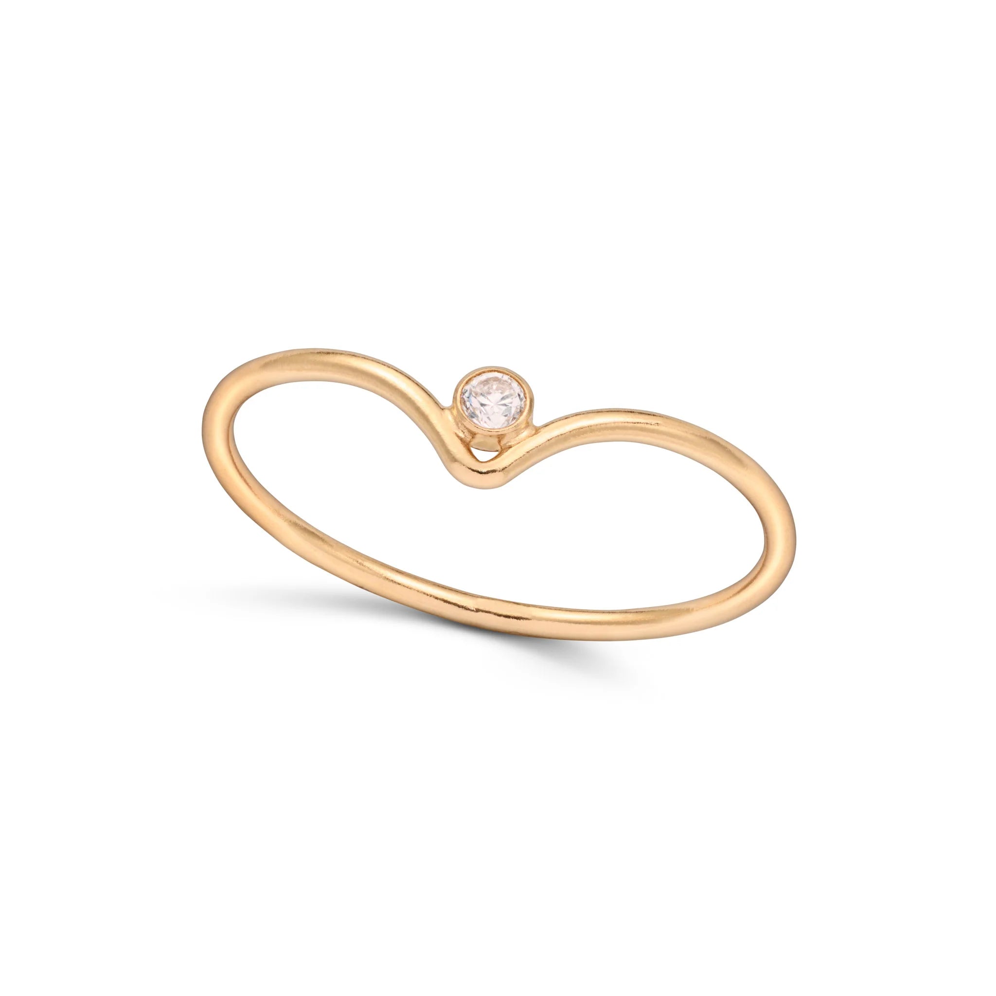 Nook Ring – 14k Gold-Filled Minimalist CZ Stone Ring