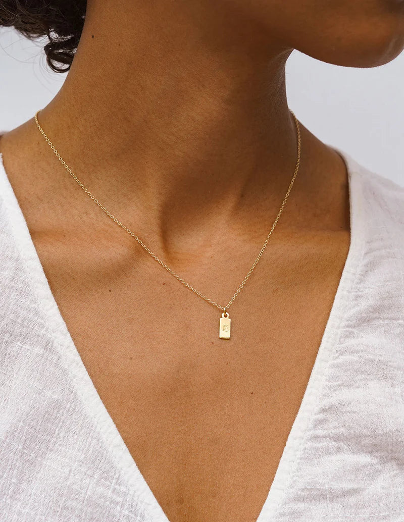 Personalized Memo Necklace/Charm – Gold Fill Letters A-Z