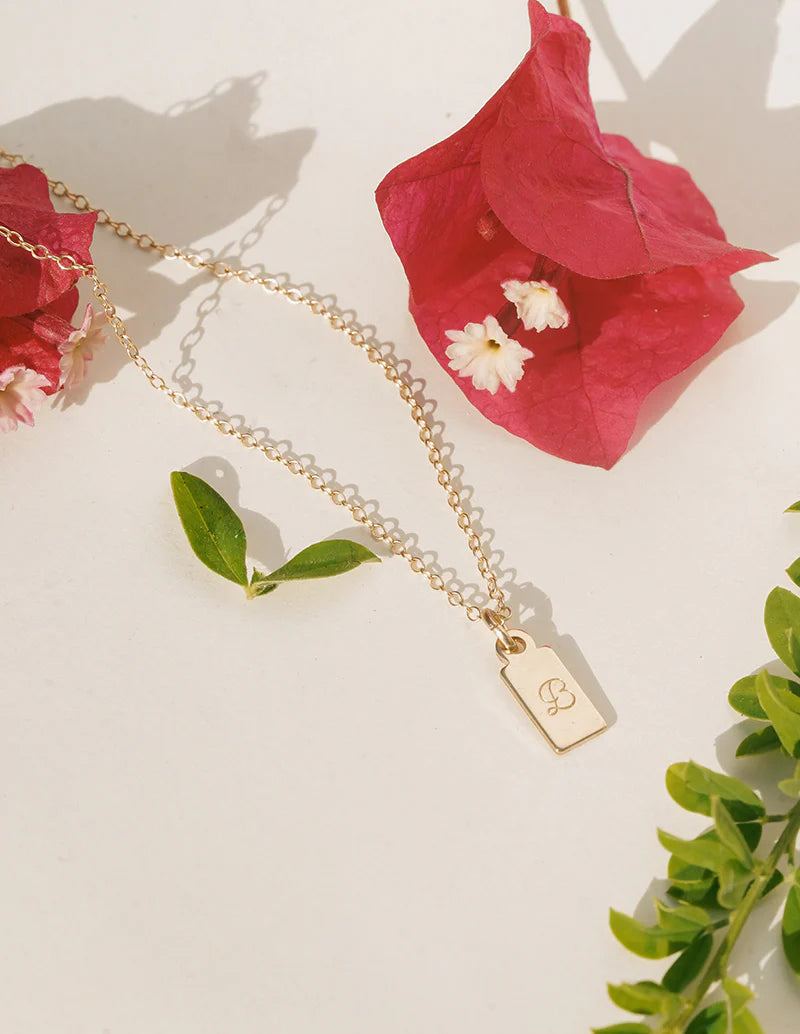 Personalized Memo Necklace/Charm – Gold Fill Letters A-Z