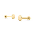 Dana gold and jewelry tiny circle nap studs flat back titanium gold earrings