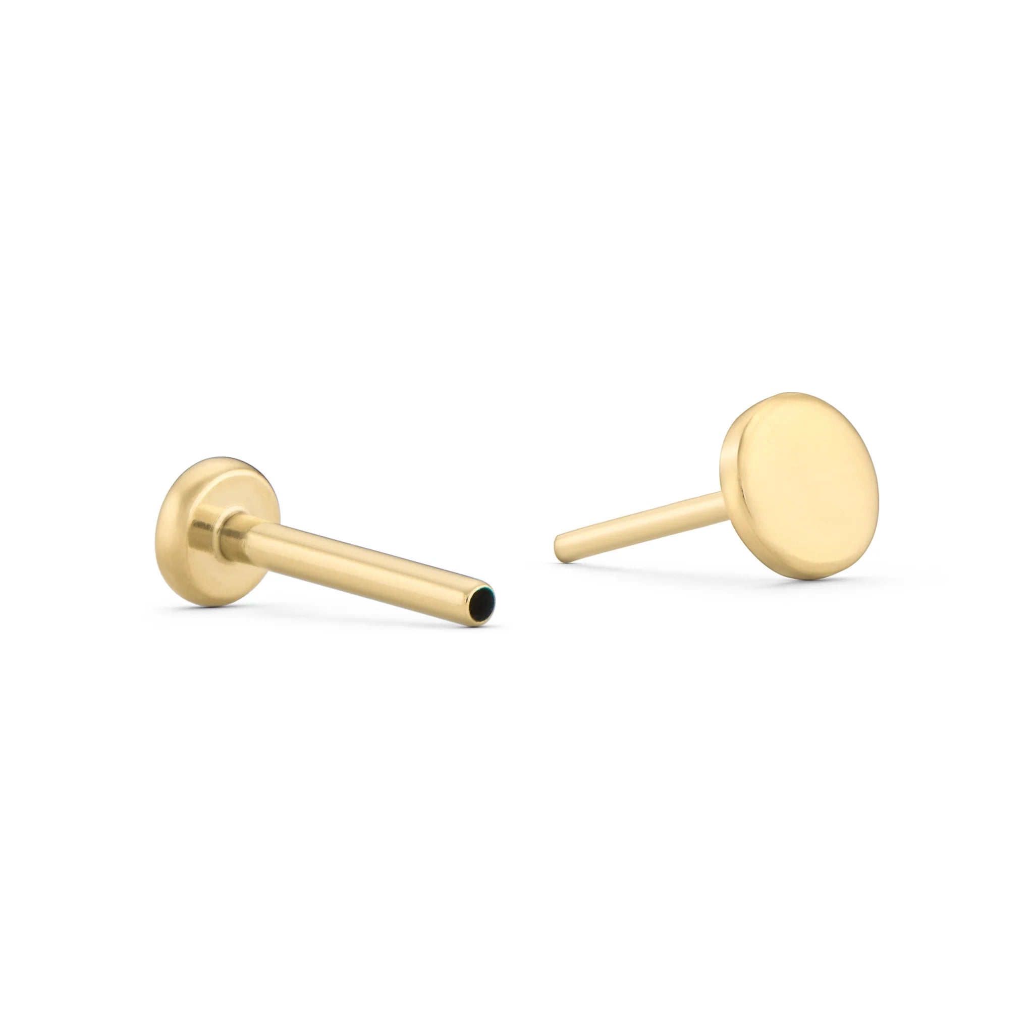 Tiny Circle Nap Studs – 18k Gold Plated Titanium Flat Back Earrings