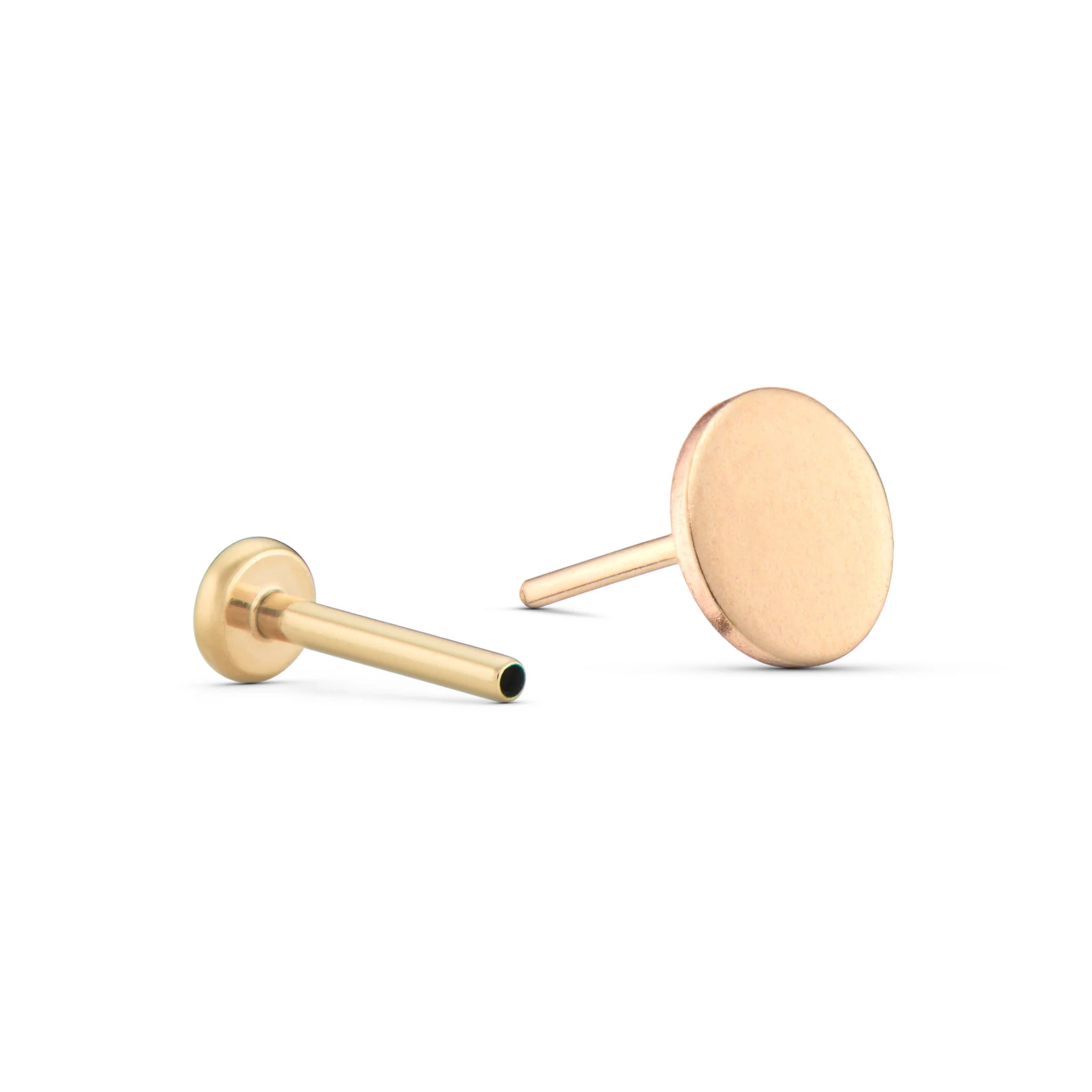 Tiny Circle Nap Studs – 18k Gold Plated Titanium Flat Back Earrings